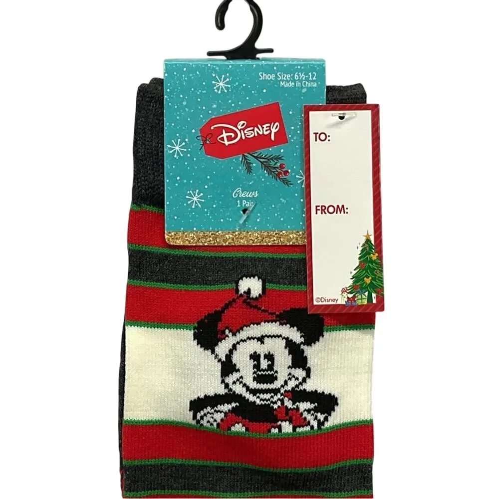 Disney Star Wars Christmas Crew Socks Mens Size 6.5 -12 Mandalorian Mickey Mouse